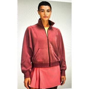 Lululemon Brushed Sofstream Funnel-Neck Zip Up Sweatshirt Red Wine Womens 14